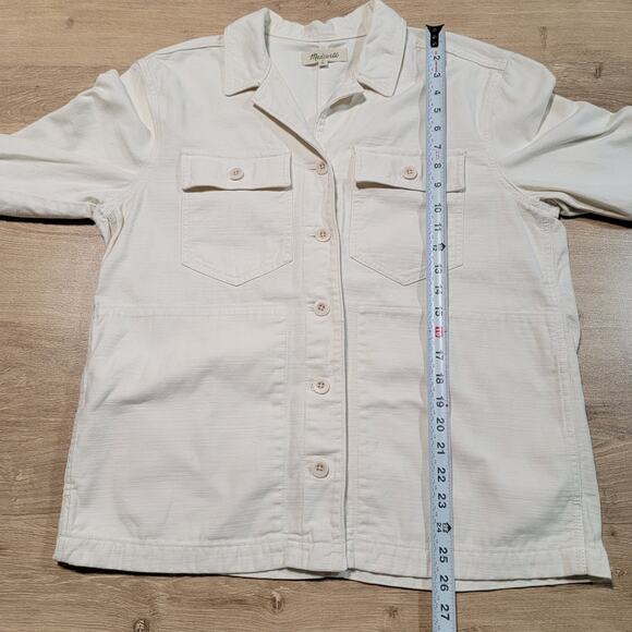 Madewell Size Medium Drakefield Shirt Jacket in Vintage Canvas Boho Pockets Top - Picture 9 of 10